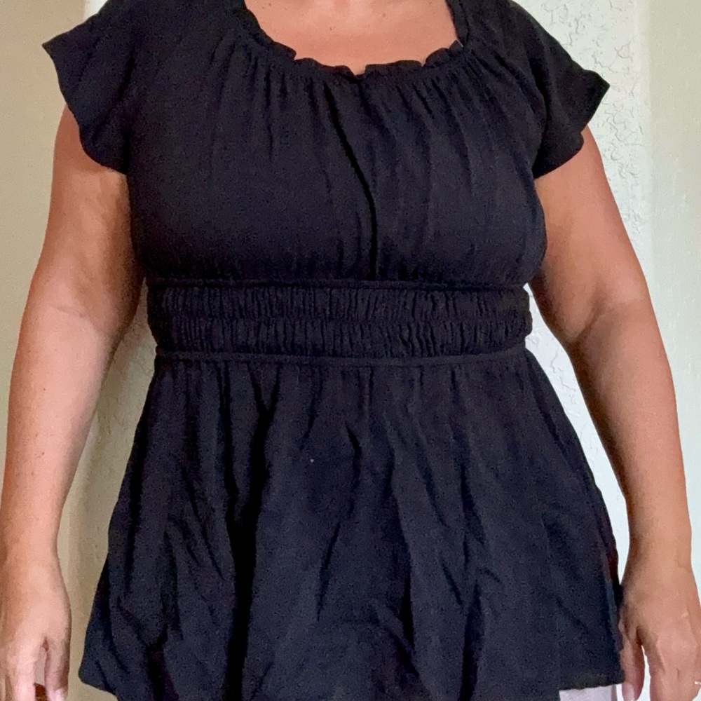 Torrid Black Smocked Women's Blouse